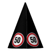 CUSTOM AGE verjaardagsfeestje met verkeersbord Feesthoedjes (Achterkant)