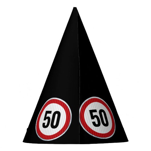 CUSTOM AGE verjaardagsfeestje met verkeersbord Feesthoedjes (Achterkant)