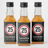 CUSTOM AGE verjaardagsfeestje met verkeersbord Likeurfles Etiket (Flessen)