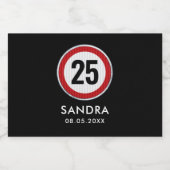 CUSTOM AGE verjaardagsfeestje met verkeersbord Likeurfles Etiket (Enkel label)