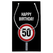 CUSTOM AGE verjaardagsfeesttas met verkeersbord Klein Cadeauzakje (Achterkant)