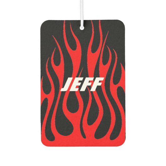 Custom Air Freshener - Fire Flames Name Luchtverfrisser (Voorkant)