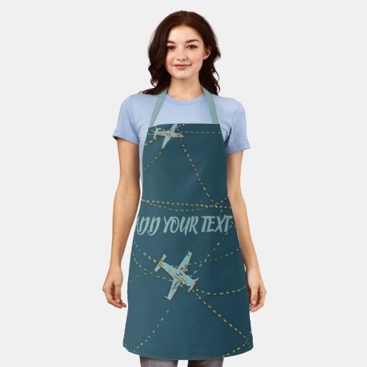 Custom Airplane Apron – Add Your Name or Message Schort (Gedragen)