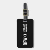 Custom Airport Code Funny Black Luggage Bagagelabel (Voorkant verticaal)