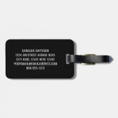 Custom Airport Code Funny Black Luggage Bagagelabel (Achterkant horizontaal)