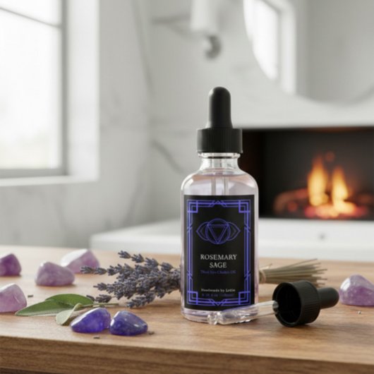 Custom Ajna Third Eye Chakra Essential Oil Label Wijn Etiket