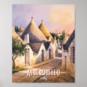 Custom Alberobello Trulli House Italy Watercolor Poster (Voorkant)