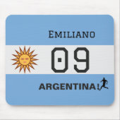 Custom Albiceleste Sun Flag Athlete Graphic Muismat (Voorkant)