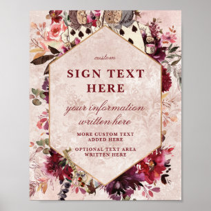 Custom Alice in Wonderland Elegant Wedding Sign Poster