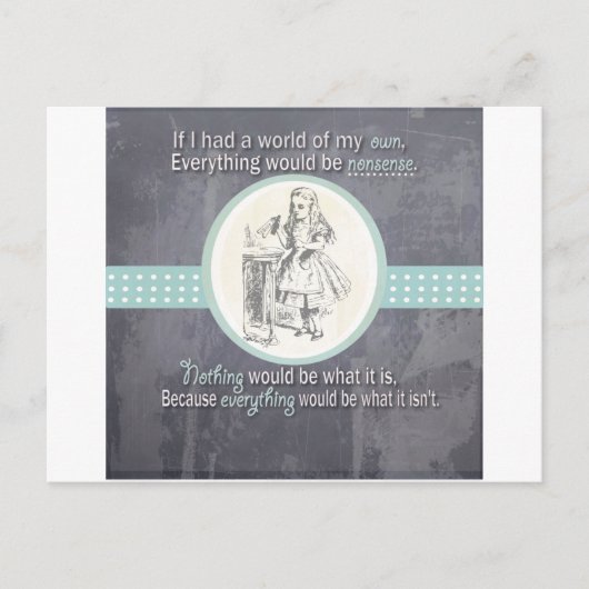 Custom Alice in Wonderland Gifts Briefkaart (Voorkant)