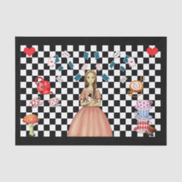 Custom Alice in Wonderland Tea Party Black Tissuepapier