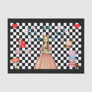 Custom Alice in Wonderland Tea Party Black Tissuepapier