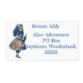Custom Alice Wonderland Navy Return Address Label (Voorkant)