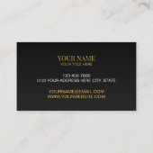 Custom All Black and Gold Best Luxury Photo Name Visitekaartje (Achterkant)