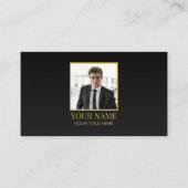 Custom All Black and Gold Best Luxury Photo Name Visitekaartje (Voorkant)