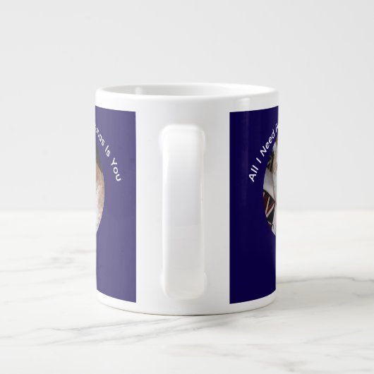 Custom All I Need Cat Photo Specialty Mug Grote Koffiekop (Achterkant)