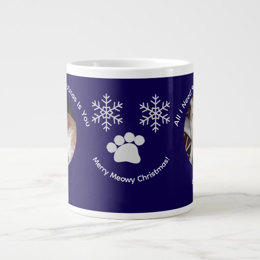 Custom All I Need Cat Photo Specialty Mug Grote Koffiekop (Voorkant)