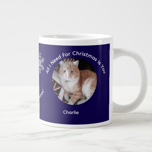 Custom All I Need Cat Photo Specialty Mug Grote Koffiekop (Rechts)