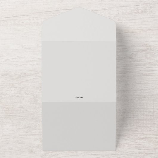 Custom All-in-One Wedding Invite – Platinum White All In One Uitnodiging (Buitenkant)