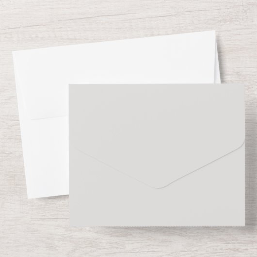 Custom All-in-One Wedding Invite – Platinum White All In One Uitnodiging (Achterkant)