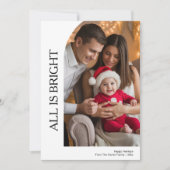 Custom All is Bright Holiday Greeting voor gezinne Feestdagenkaart (Voorkant)