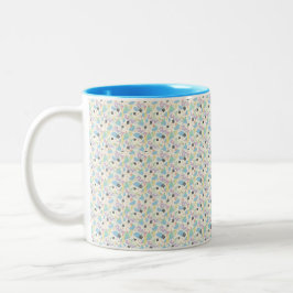 Custom All-Over Print Geometric Pattern Coffee Mug Tweekleurige Koffiemok