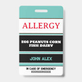 Custom Allergy Alert Chef Kaart Badge (Voorzijde)