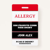 Custom Allergy Alert Chef Kaart Badge (Voorkant)