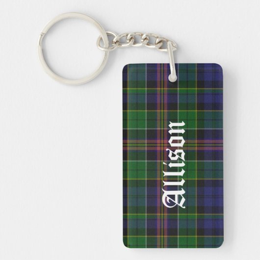 Custom Allison Tartan Plaid Sleutelhanger (Voorkant)