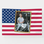 Custom American Flag with Your Photo, Dorm Decor Spandoek (Horizontaal)