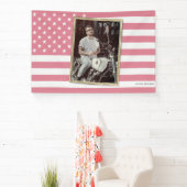 Custom American Flag with Your Photo, USA Decor Spandoek (Insitu)