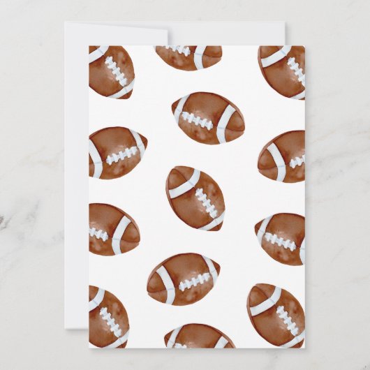 Custom American football Baby shower Invitation Kaart (Achterkant)