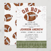 Custom American football Baby shower Invitation Kaart (Voorkant / Achterkant)