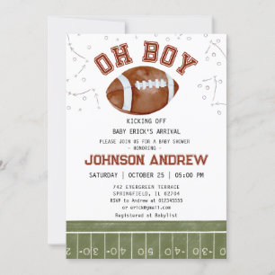 Custom American football Baby shower Invitation Kaart