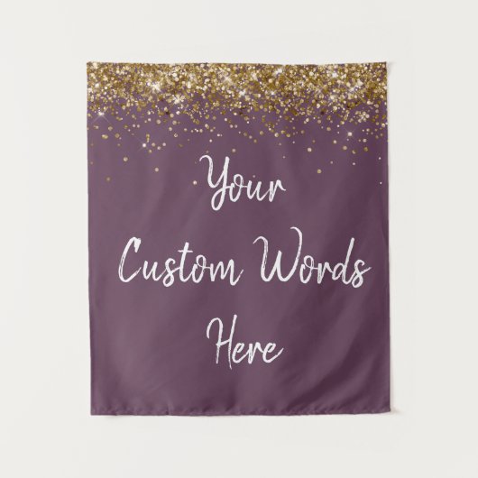 Custom Amethyst & White Personalized Photo Booth Wandkleed (Voorkant)