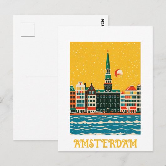 Custom Amsterdam Nederland Briefkaart (Voorkant / Achterkant)