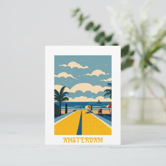 Custom Amsterdam Nederland Briefkaart (Staand voorkant)