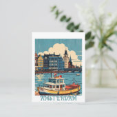 custom Amsterdam Nederland Briefkaart (Staand voorkant)