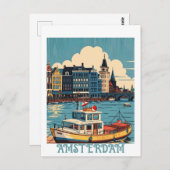 custom Amsterdam Nederland Briefkaart (Voorkant / Achterkant)