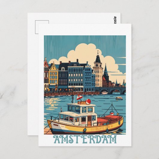 custom Amsterdam Nederland Briefkaart (Voorkant / Achterkant)