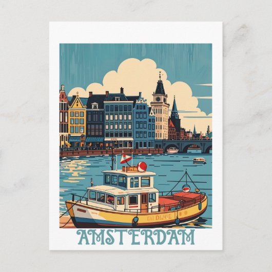 custom Amsterdam Nederland Briefkaart (Voorkant)