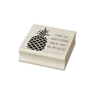 Custom Ananas Stand Tall Draag een kroon Rubberstempel