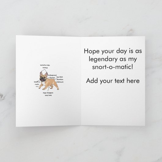 Custom Anatomy of a French Bulldog Kaart (Binnen)