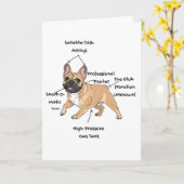 Custom Anatomy of a French Bulldog Kaart (Gele Bloem)