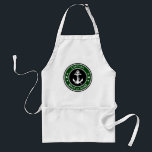 Custom Anchor & Rope Captain Boat or Name Forest Standaard Schort<br><div class="desc">A Custom Naval Anchor and Rope Design with Personalized Captain or other Title and Your Boat Name or other custom text in Forest Green on an Adult BBQ Chef Apron. Makes a great gift and chat piece for any main.</div>