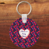 Custom and personalized Cute Cherry Butterfly  Sleutelhanger (Voorkant)
