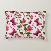 Custom and personalized floral Butterfly pattern  Accent Kussen (Achterkant)