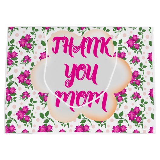 Custom and personalized floral pattern  groot cadeauzakje (Voorkant)