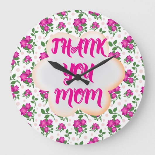 Custom and personalized floral pattern  grote klok (Voorkant)