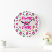 Custom and personalized floral pattern  grote klok (Huis)